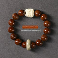 Hand-woven round bead bracelet in ivory nut lion style with 13mm beads
