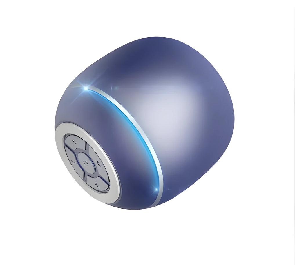 DACOM Q1 mini portable Bluetooth speaker in blue with bass stereo sound and AUX input