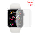 Full coverage hydrogel screen protector for Apple Watch on a watch face.