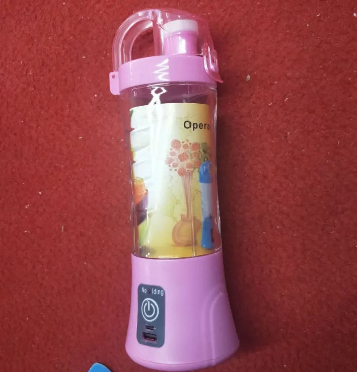 Portable USB rechargeable electric fruit juicer with 400ml transparent cup