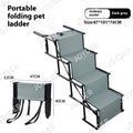 Folding stainless steel dog ladder for vehicle access showing black colour option