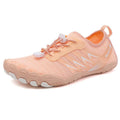 Men's quick-drying river tracing shoes in apricot colour with mesh upper and rubber sole