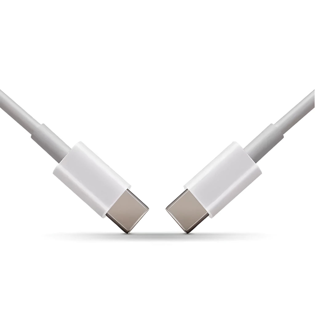 White USB-C to USB-C cable 1 metre length for MacBook and device connectivity