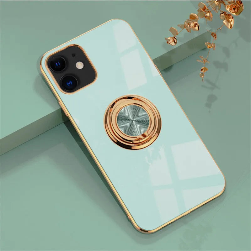Silicone phone case for iPhone 12 and compatible models in business style solid colours