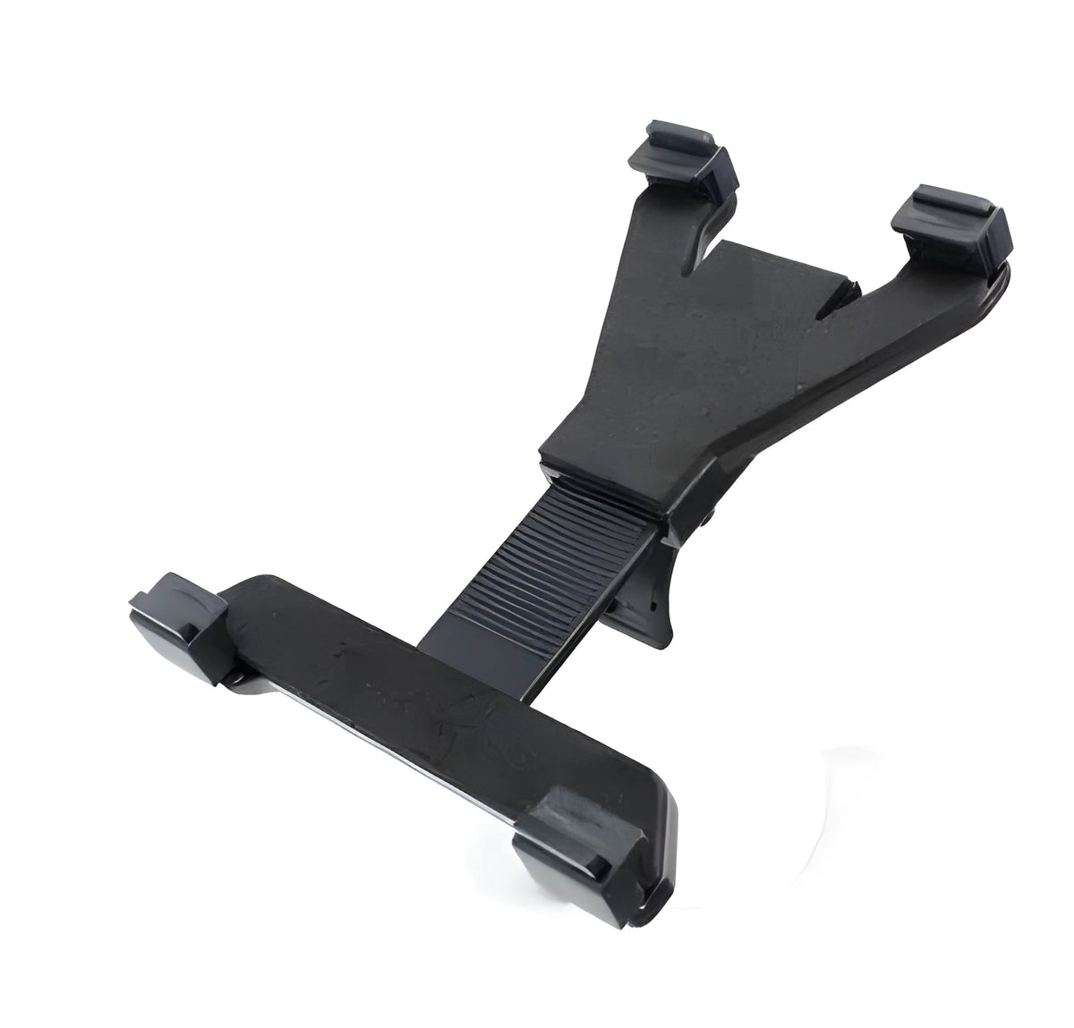 Lazy flat universal phone holder bracket with rotary joint for iPad and iPad Mini, available in black or white.