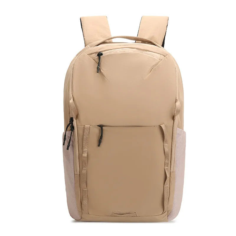 Waterproof Taslan composite cloth briefcase backpack in beige colour with curved shoulder strap