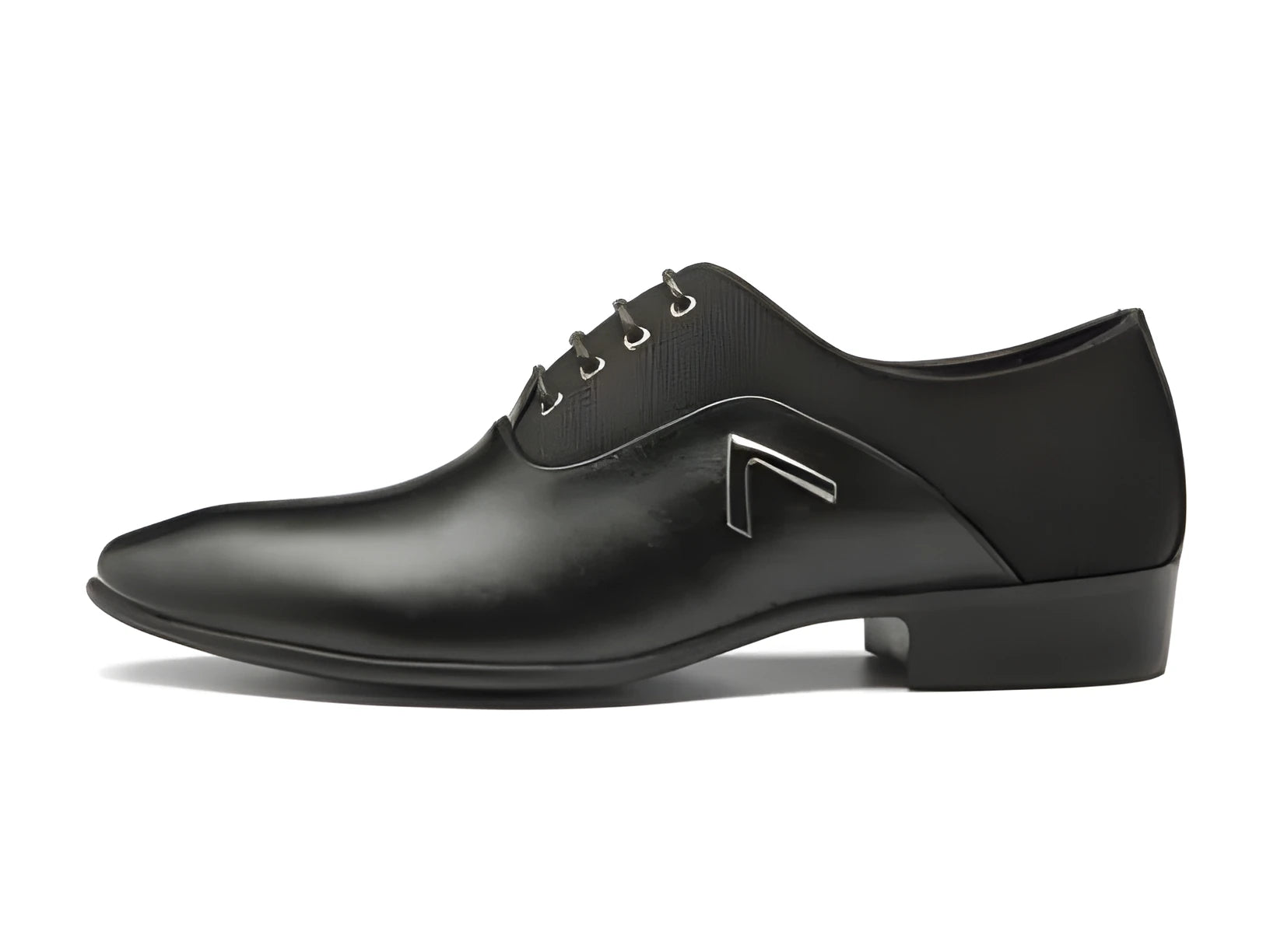 Men's artificial PU leather Oxford shoes with rubber sole in black, brown, and yellow colours