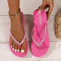 Women's solid colour casual sandals with flannel fabric upper and PVC sole in beige