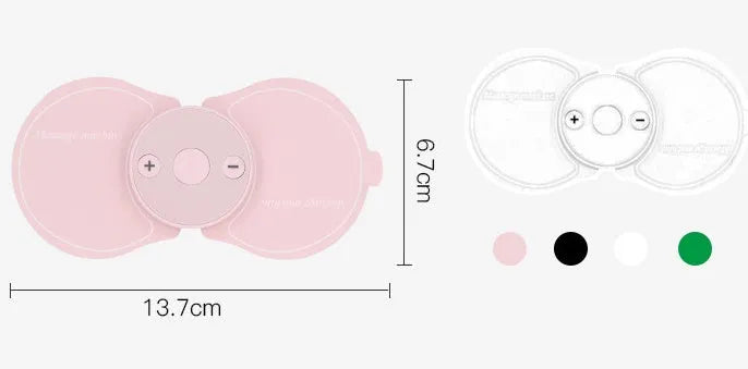Mini electronic pulse massager, 25g, 13.7cm x 6.7cm x 1cm, for shoulder and neck, in black, blue, pink or white