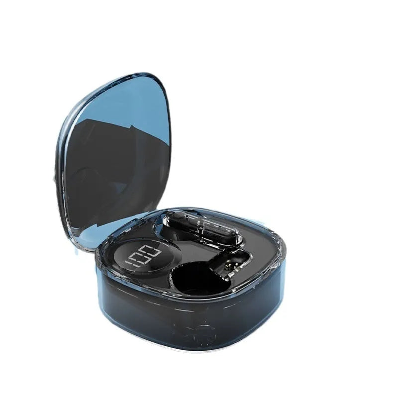 TWS capsule Bluetooth headset with digital display in black, five colour options, in-ear plastic design