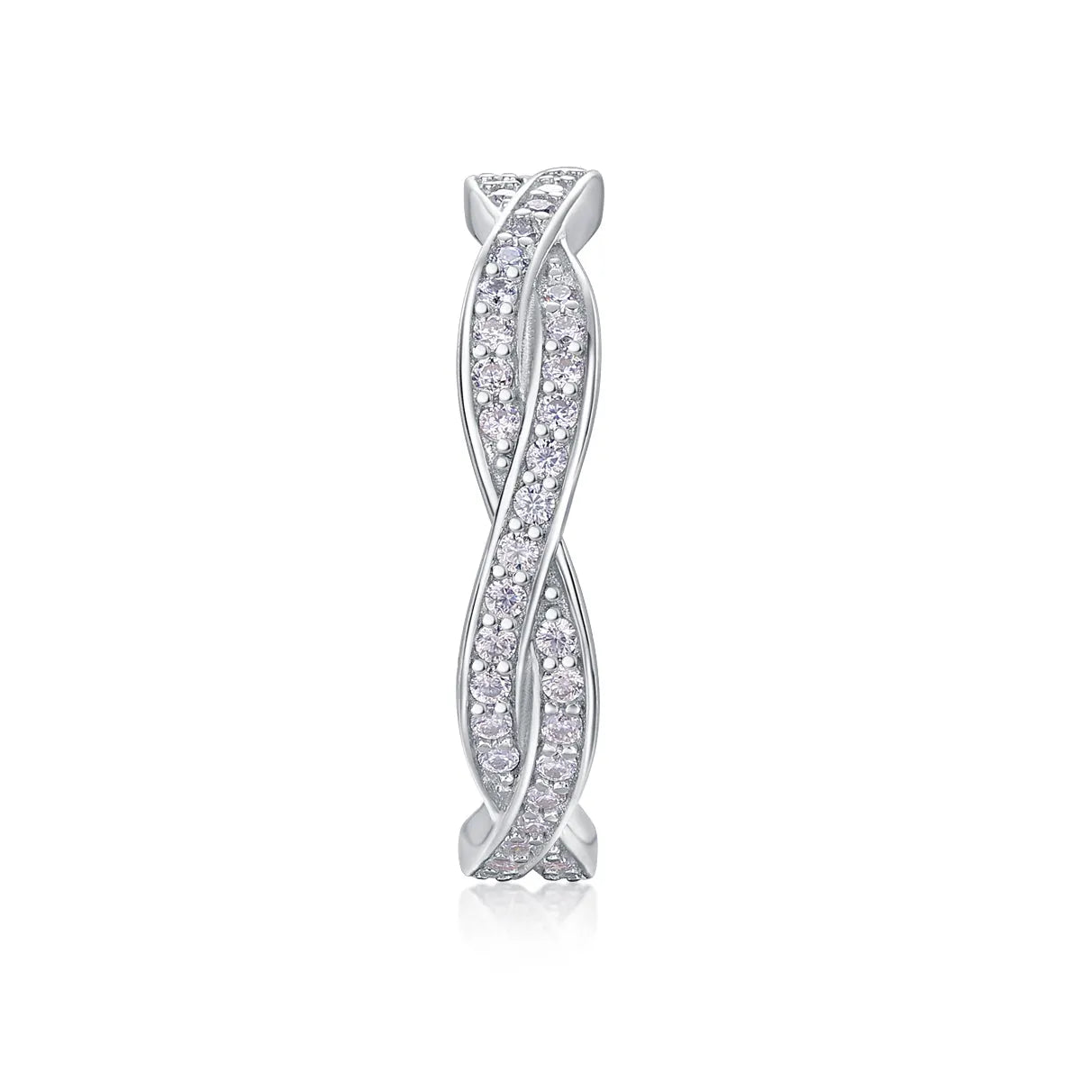 Moissanite wedding ring set in S925 silver with platinum plating, sizes 5-9, includes GRA certificate and gift box.