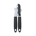 Black PP and iron plating can opener and bottle opener 18.5 x 5 cm on white background