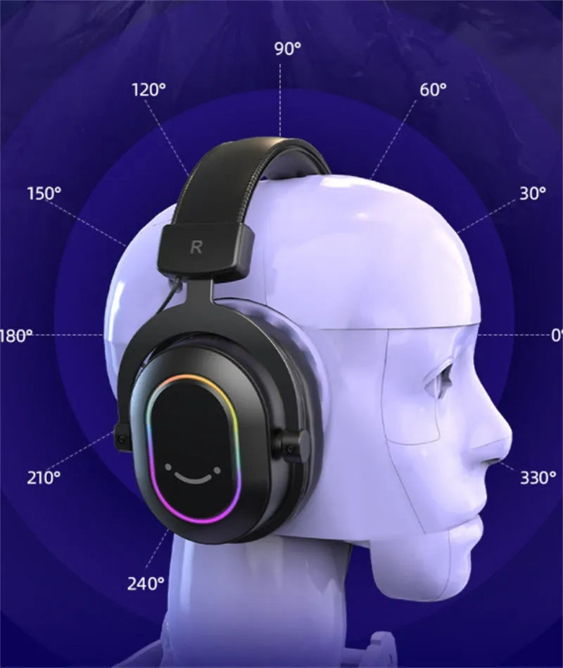 Black wired gaming headset with 50mm driver unit and USB connector for PC gaming and media
