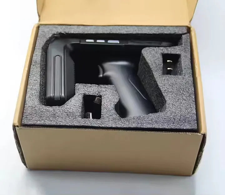 SLP-05 handheld Android UHF RFID scanner reader with barcode scan and fingerprint sensor.
