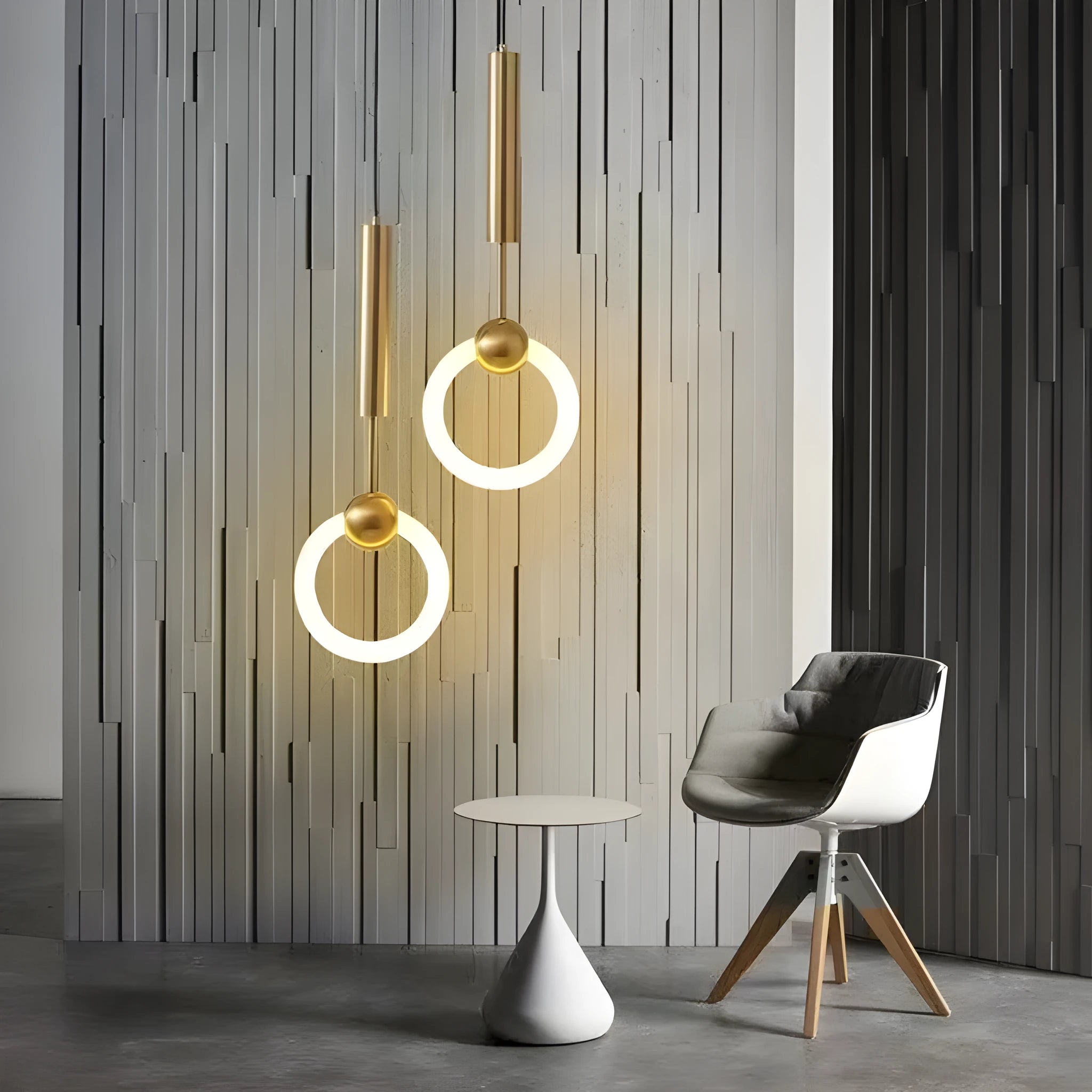 Nordic minimalist U-shaped bedside chandelier light with a compact 200mm size.