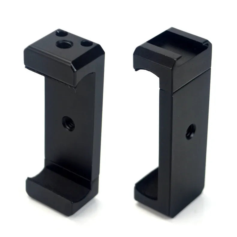 Aluminium alloy smartphone bracket with 11cm arm and universal clip for tripod mounting