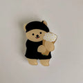 Brown Bear Series airbag bracket mobile phone holder in white epoxy resin, universal style, one piece