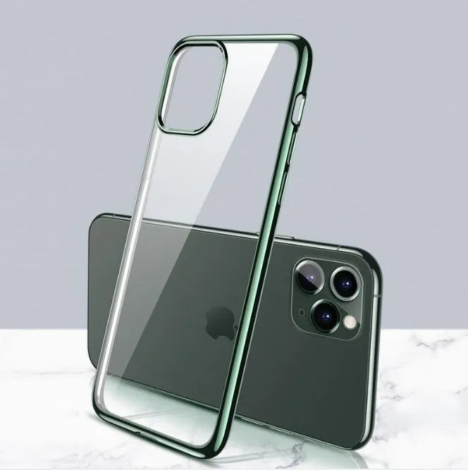 Transparent soft TPU protective phone case for iPhone 11, XS, and 8 models with anti-knock shockproof design