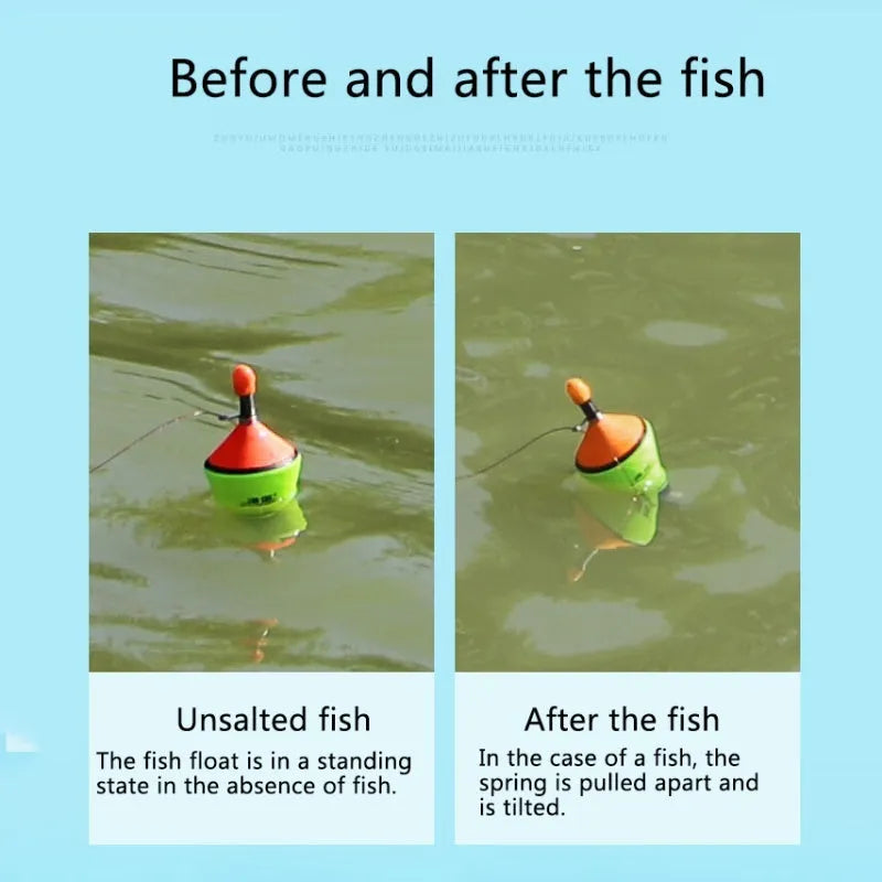 Automatic fishing float with nano EVA body and fluorescent multilayer coating, 39 cm long and 3.8 cm wide
