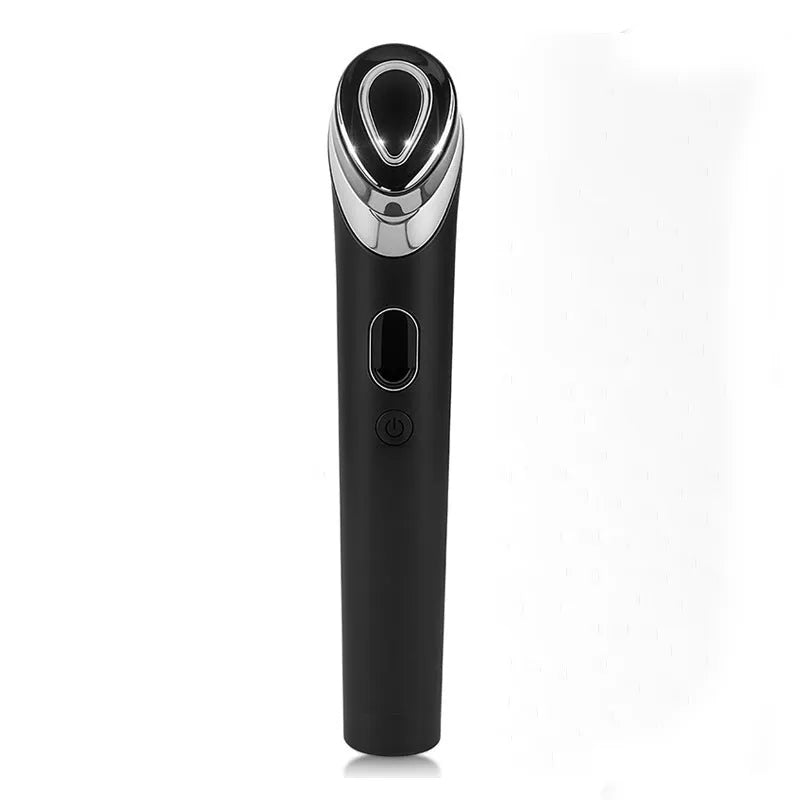 Black 7 colour light vibration therapy massager for eyes and face on a plain background.
