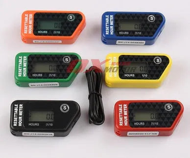 Black waterproof LCD maintenance timer for ATV motorcycle motorboat lawn mower generator service reminders