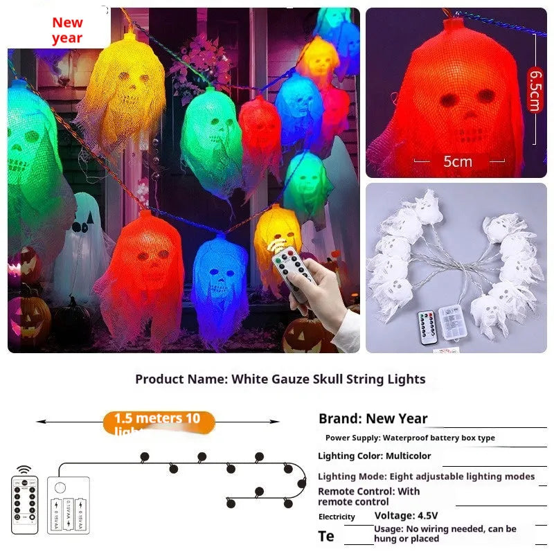 Halloween coloured lights with battery box for indoor wall decoration in plastic housing