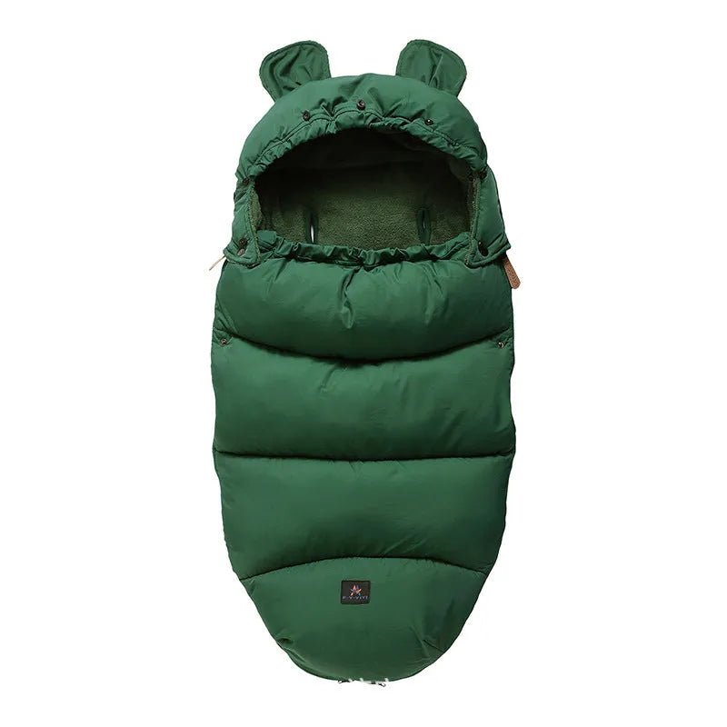 Dismountable baby stroller sleeping bag in a silkworm cocoon style for ages 1-3.