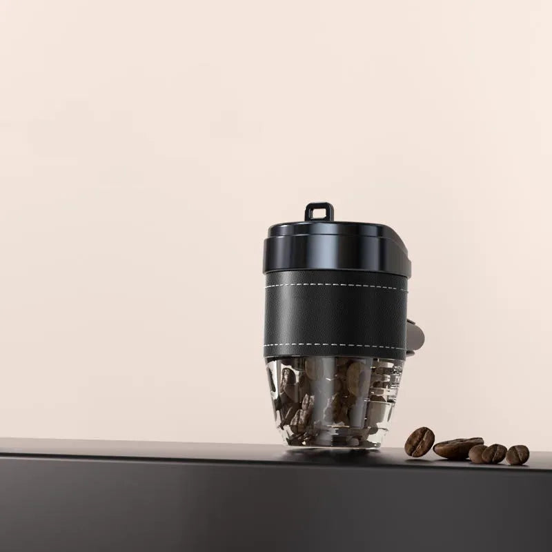 Coffee cup shaped car air freshener in solid fragrance format with plastic construction