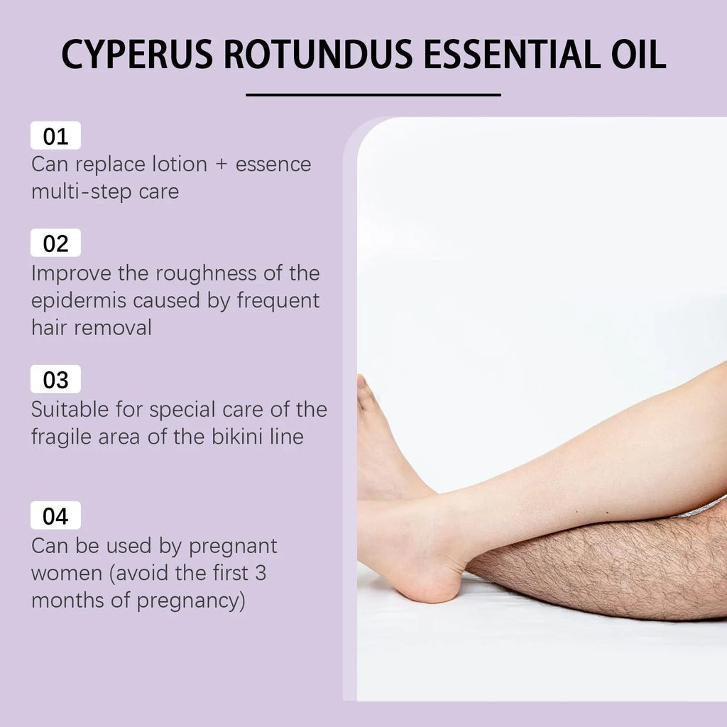 60ml bottle of hair removal treatment oil with natural extracts for skin softening