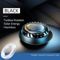 Solar car aromatherapy diffuser with ceramic scented tablet, light-powered rotating air freshener for vehicle interior