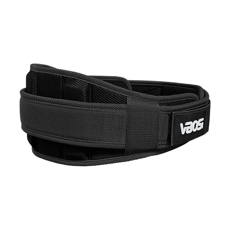 Adjustable fitness waist support belt in black for squatting and weightlifting training with L M XL sizing