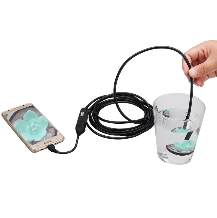 OWSOO USB endoscope with 5m cable, magnet attachment, and hook tool for Android phone inspections