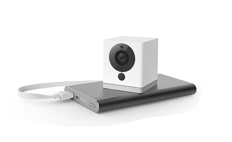 White compact indoor WiFi security camera with 1080P resolution and night vision
