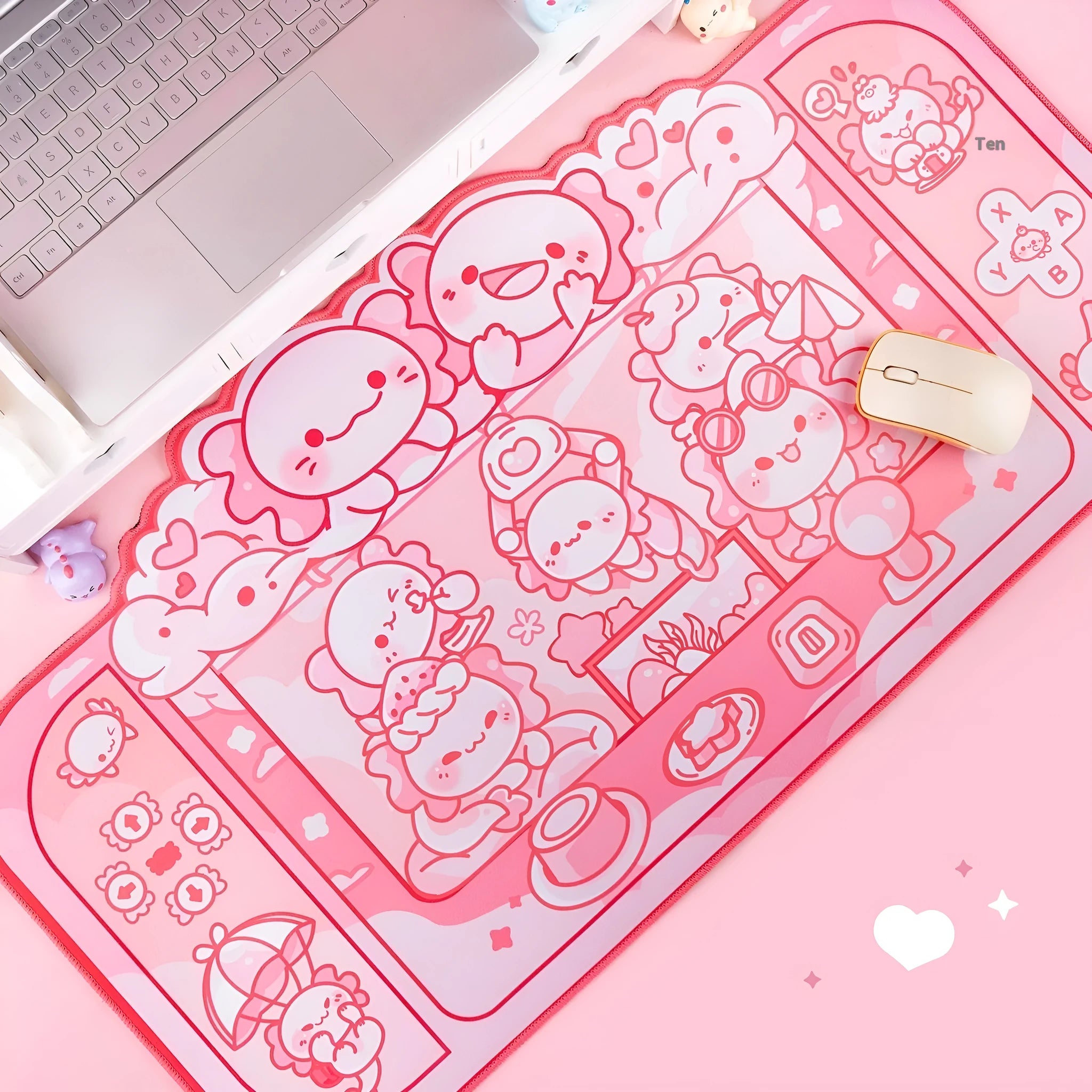 Hexagonal dragon crane machine anime design large cloth gaming mouse pad 75x40cm with wrist support