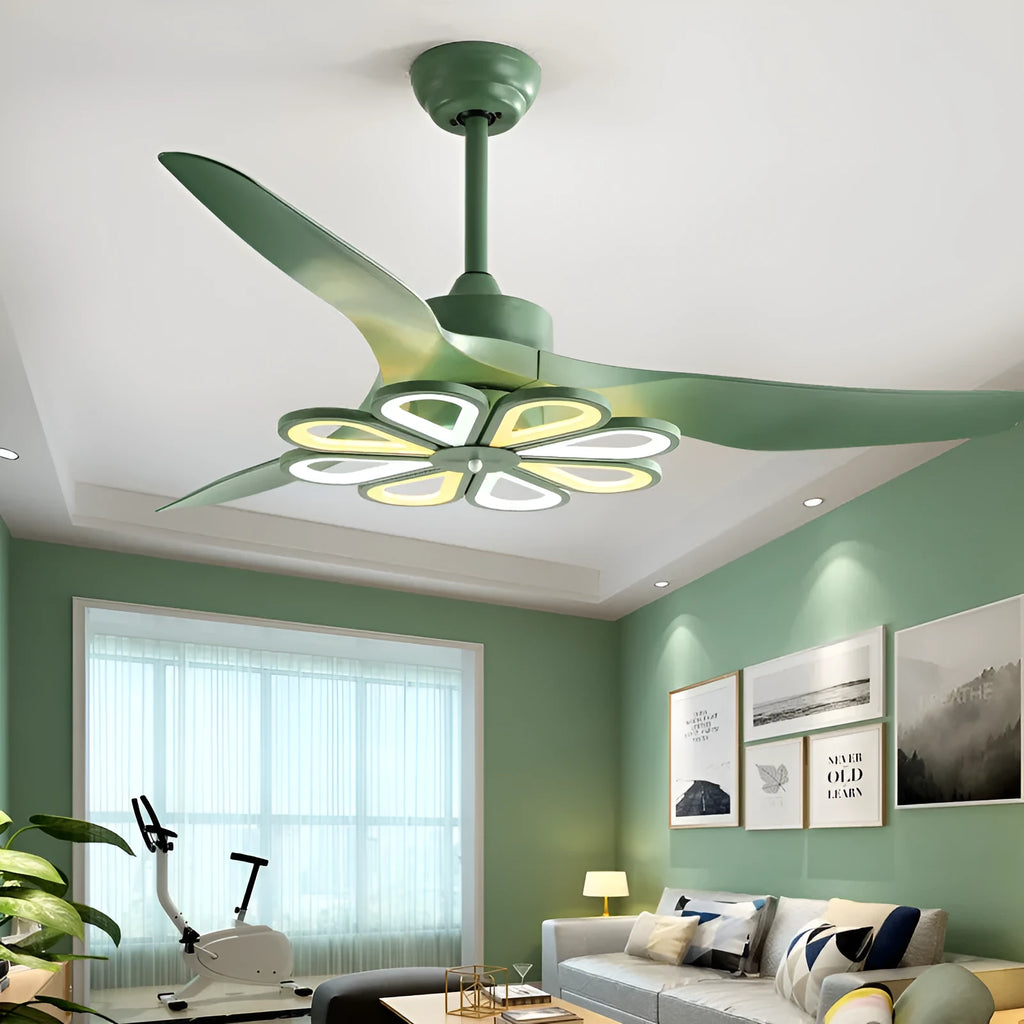 52 inch frequency conversion ceiling fan light with three ABS blades and LED in modern style