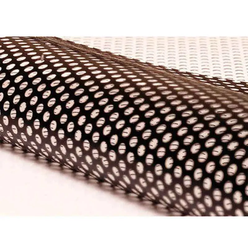 Perforated mesh automotive vinyl wrap film sheet measuring 30 by 106 centimetres.