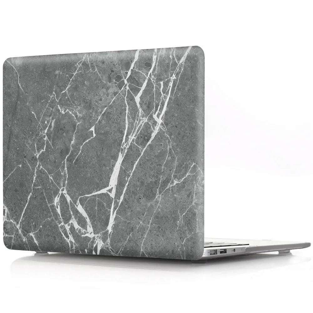 Marble pattern plastic hard case on a MacBook laptop in various colour options