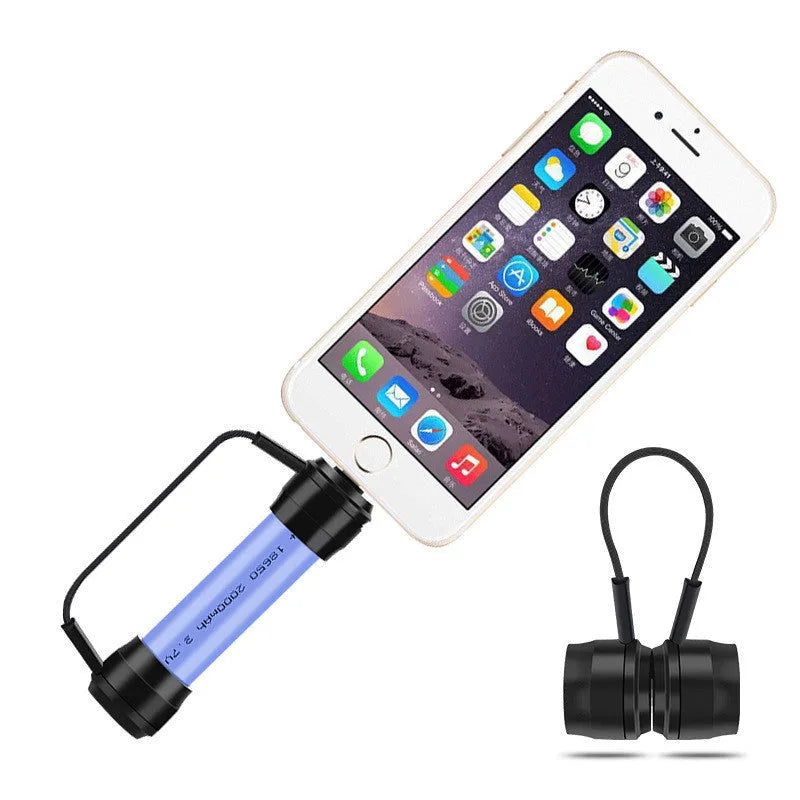 Mini portable keychain charger for mobile phones with 18650 battery compartment
