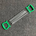 Chest expander training exercise equipment with carbon spring and ABS plastic handles in blue, green, and red colours
