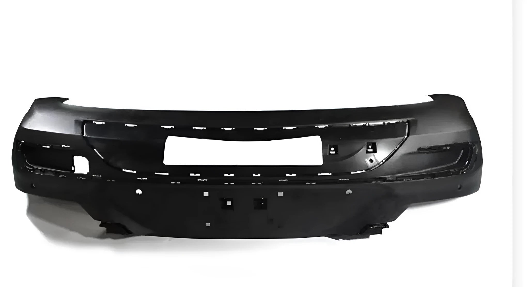 Black plastic replacement bumper for Audi A3, A4, and A6 car models