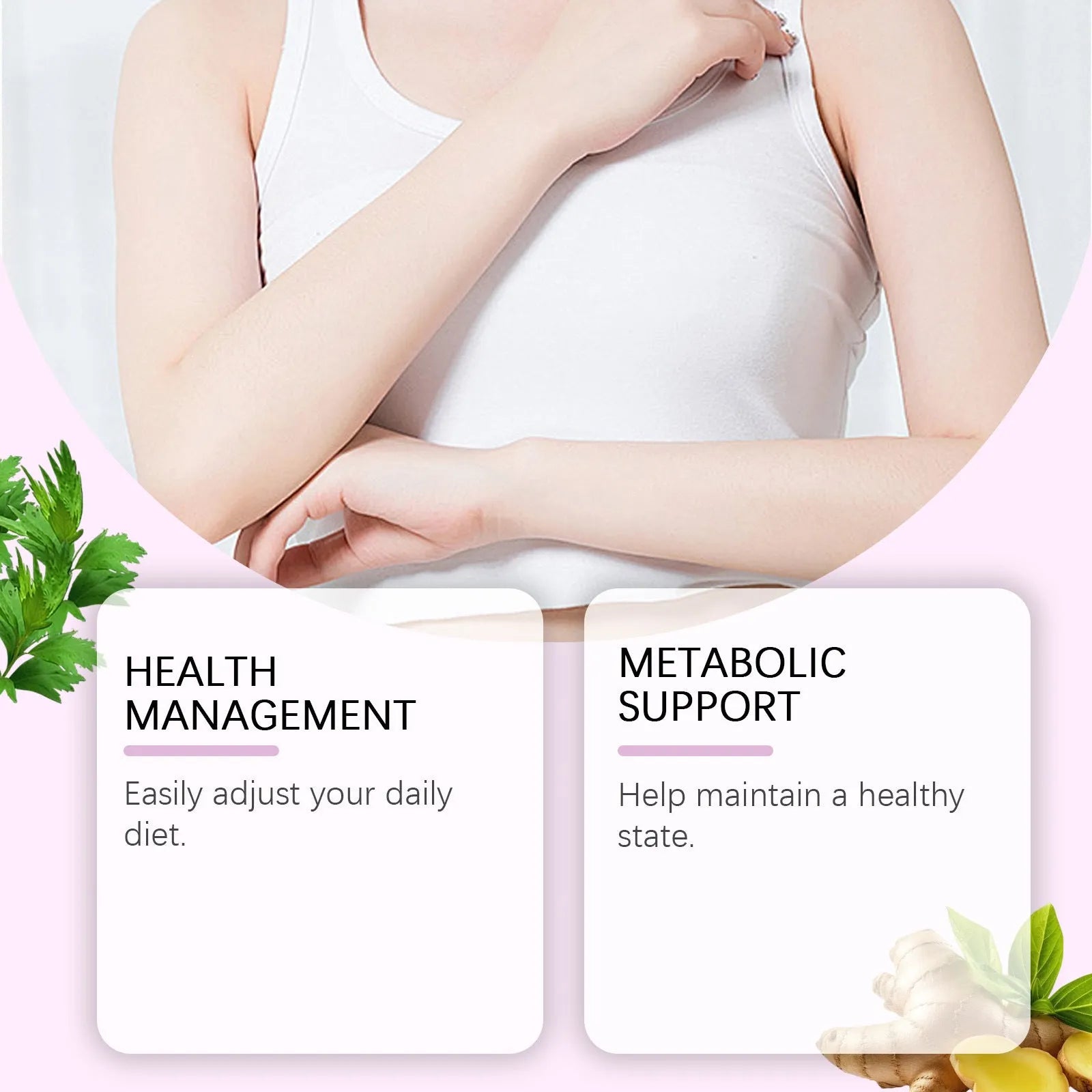 Four 3x3cm body nursing adhesive bandages with ginger and moxa leaf extract