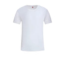 White cotton denim overalls with round neck and short sleeves, loose fit pullover style