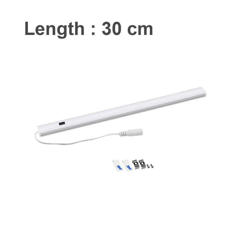 Aluminium profile LED strip bar light in three lengths for cabinet and bookcase lighting.