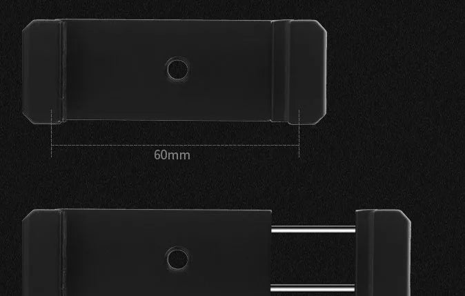 Aluminium alloy smartphone bracket with 11cm arm and universal clip for tripod mounting