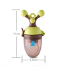 A green polypropylene baby teething ring with raised nodule textures for gum massage.