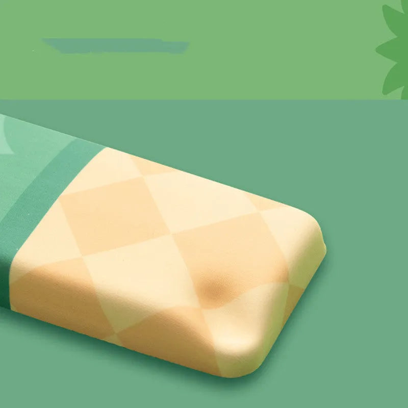Pineapple fruit memory foam wrist rest with cloth cover on a desk, showing 36CM size