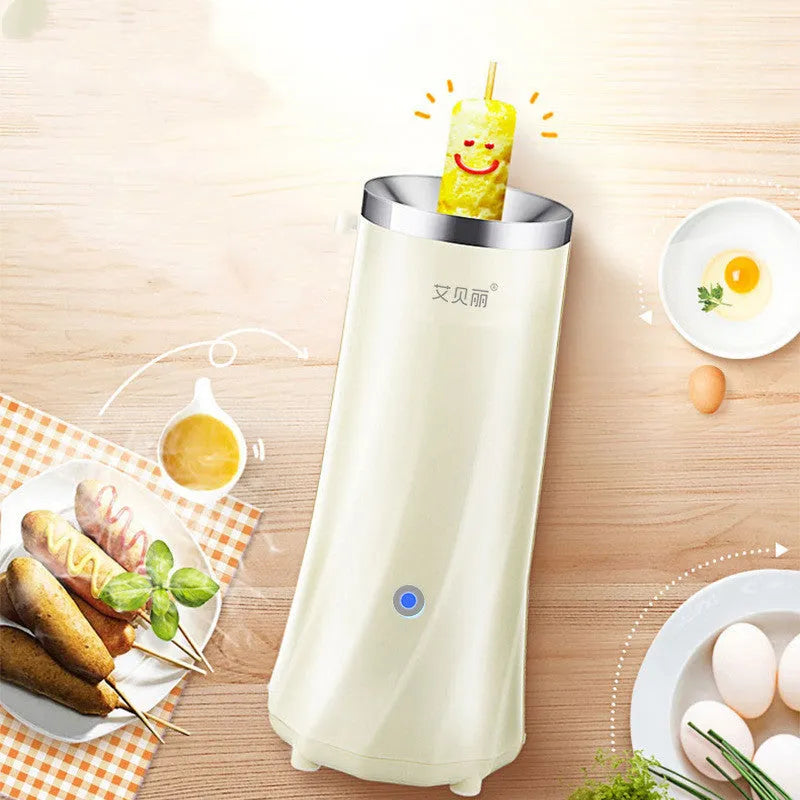 Beige white automatic mini breakfast machine on kitchen counter