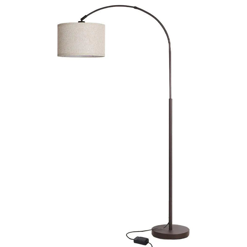 Black fabric shade vertical floor lamp in modern minimalist style for indoor living room use