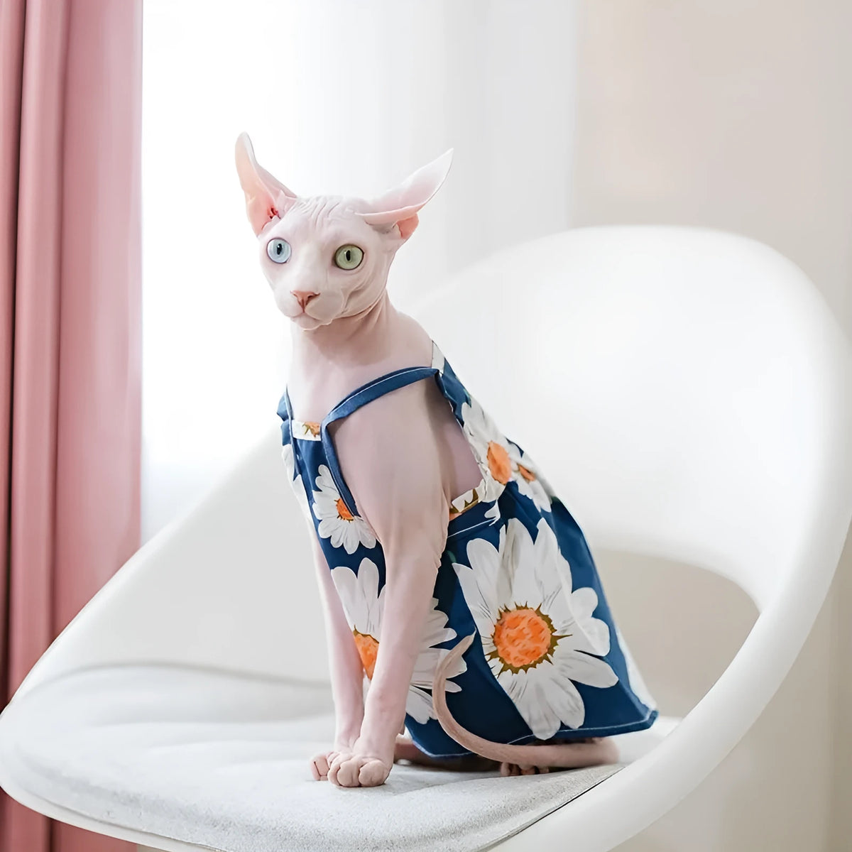 Pure cotton pet dress in dress style available in XS, S, and M sizes for small dogs