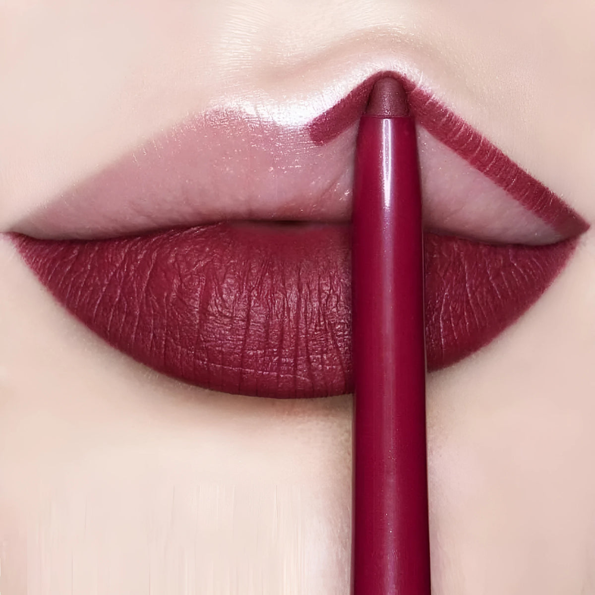 Matte finish lip liner in Cherry Red from the Princess series, long lasting, no cup stain, 11 shades.